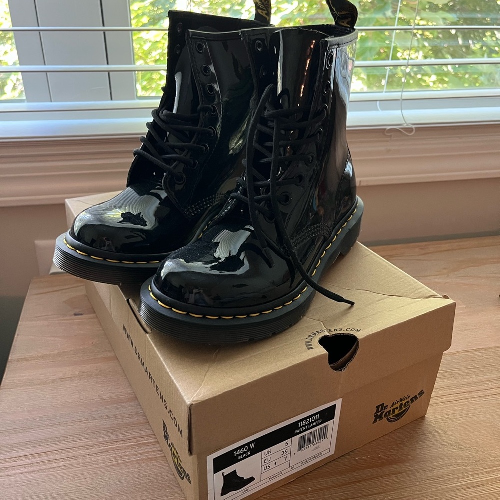 Dr. Martens Shiny Black Lace-Up Boots